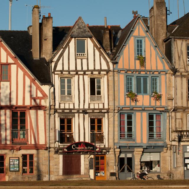 France, Morbihan (56) Golfe du Morbihan, Vannes, maisons à colombage de la rue du Port