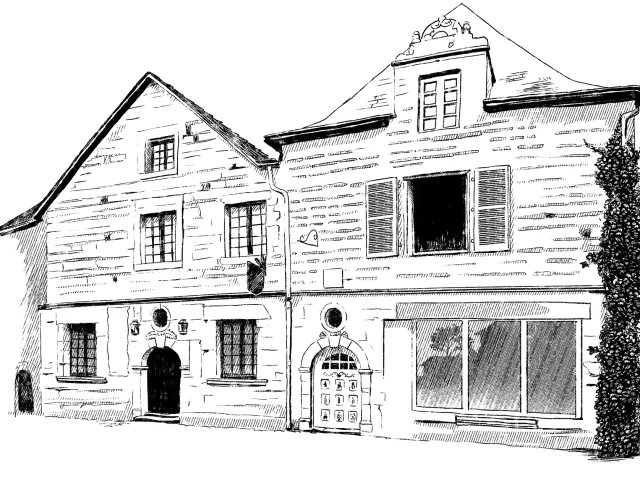 Hostellerie Du Lion D'Or Facade 3 Illustration Carine Hinder
