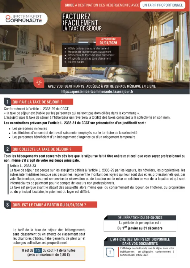 Taxe De Sejour Guide De La Facturation Tarif Proportionnel 2026