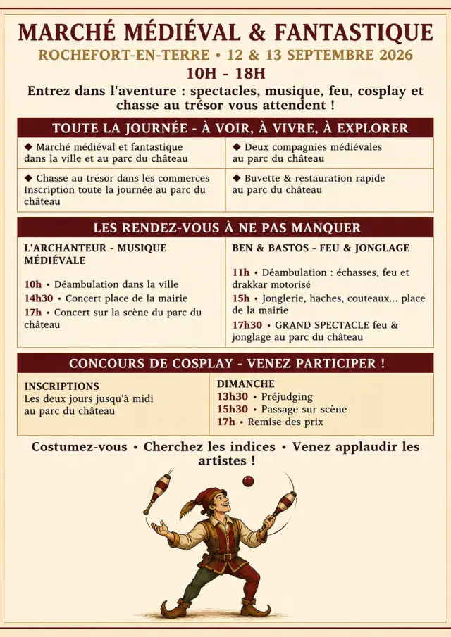 Programme Marche Medieval Et Fanstastique Rochefort En Terre 2026